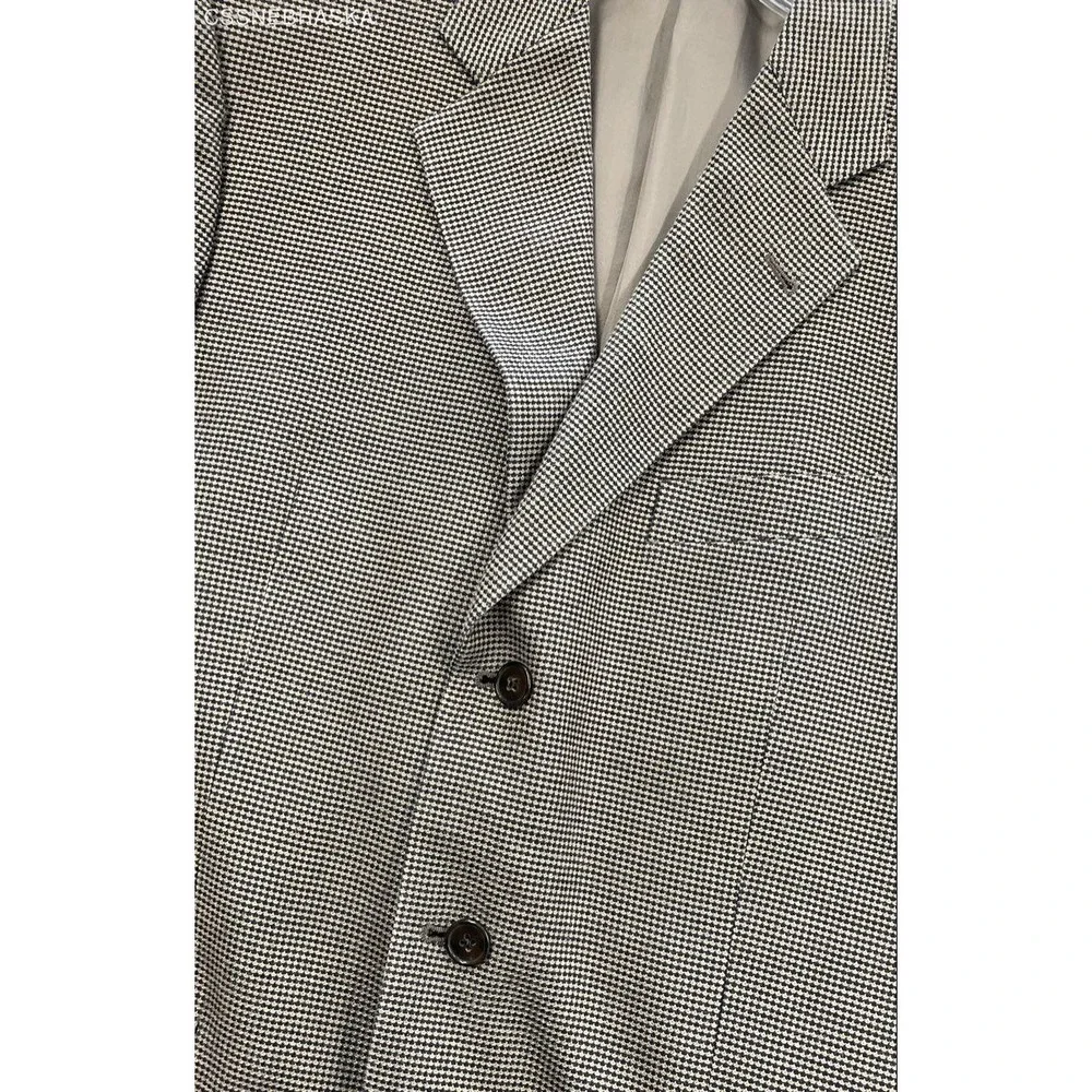 Joseph Abboud Tan Men's‎ Wool/Silk Glen Plaid Suit Sportcoat - Size 42R